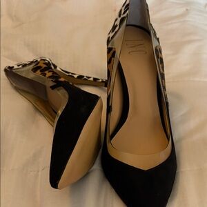 INC International Concepts Black and Leopard Heels